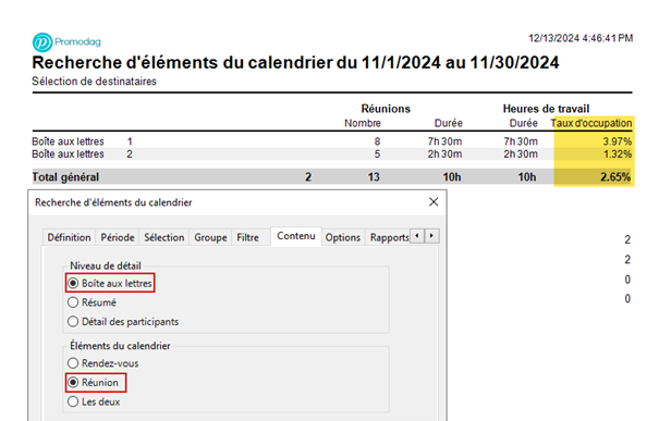 Calculez facilement le taux d'occupation de vos salles de réunion Exchange