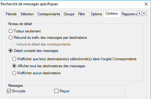 Afficher le détail complet des messages