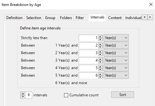 Define custom intervals