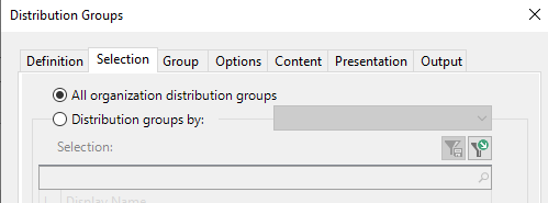 Select all or some of your distribution groups