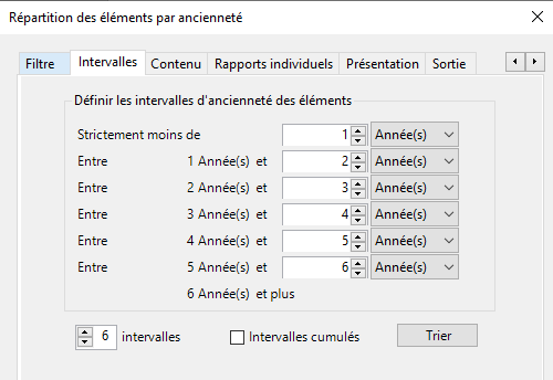 Définir des intervalles personnalisés