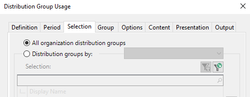 Select part of or all distribution groups