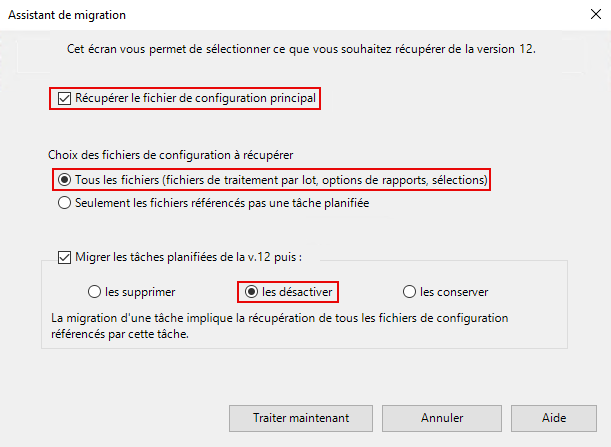 Migrer la configuration, les fichiers et les tâches