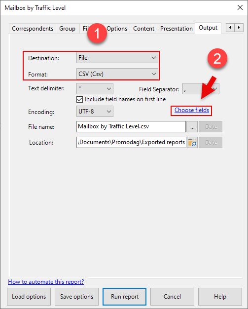 Export your reports as CSV files