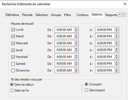 Définissez des heures ouvrables personnalisées pour le calcul du taux d'occupation