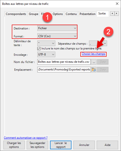 Exportez vos rapports au format CSV