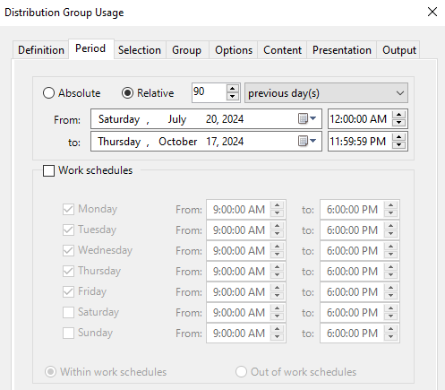 Select last 90 days as reporting period