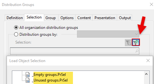 Merge previously created selection files