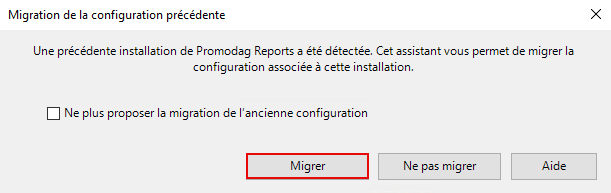 Récupérer la configuration précédente