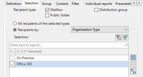 Select all Office 365 mailboxes to get an Exchange Online Mailbox Permissions report